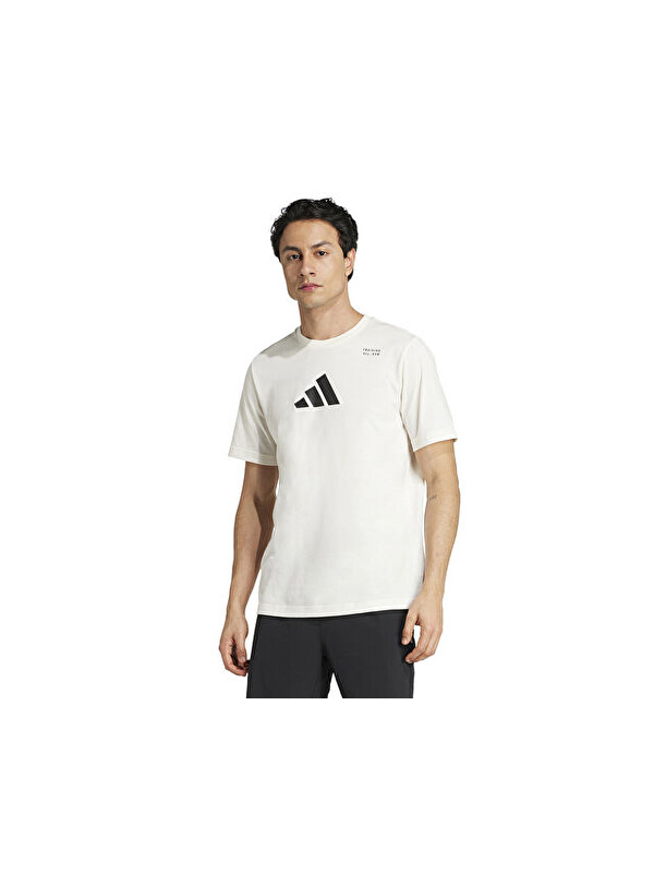 Adidas M Tr G T Erkek Antrenman Tişörtü JM8976 Beyaz