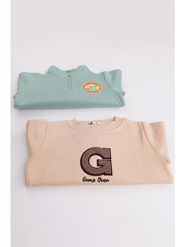Mr Tuffy Erkek Çocuk 2'li Paket Kalın Sevimli Ayı Baskılı Sweatshirt