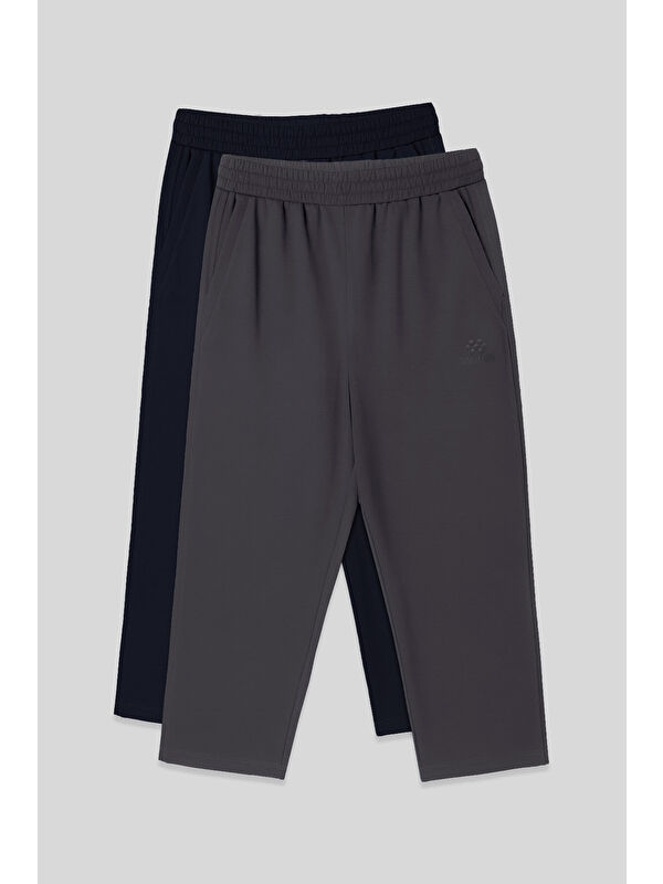 Tommylife Standart Fit 2li Paket Lacivert-Koyu Gri Erkek Kapri - 83102
