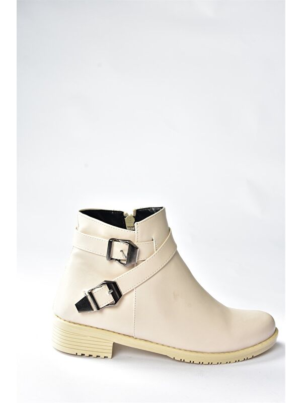 Bej Alçak Topuklu Günlük Kadın Bot A726193409 - Görsel 7