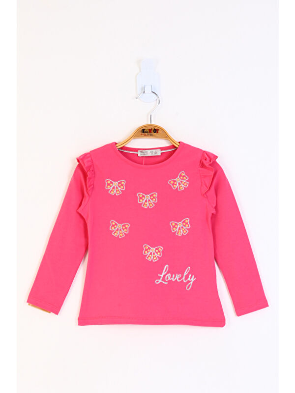 Toontoykids Kız Çocuk Fiyonk Baskılı Sweatshırt