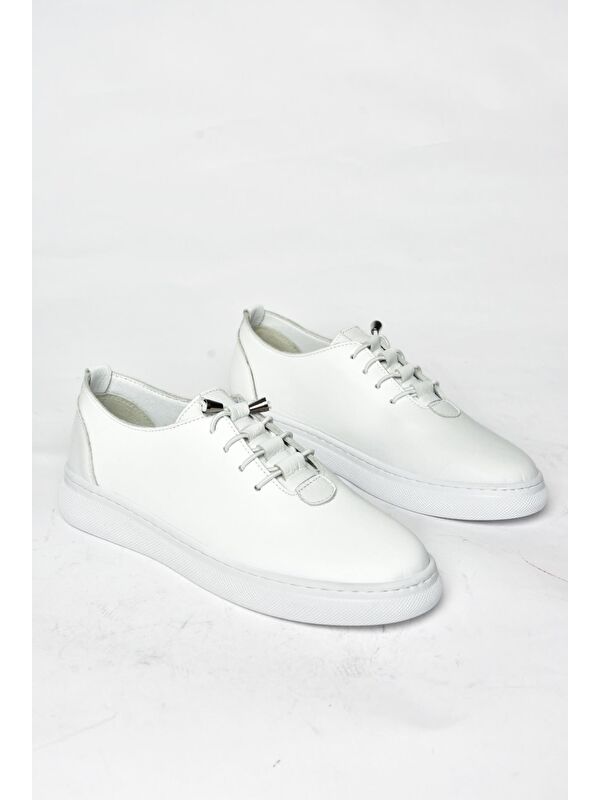 P5554610 Beyaz Kadın Sneaker - Görsel 7