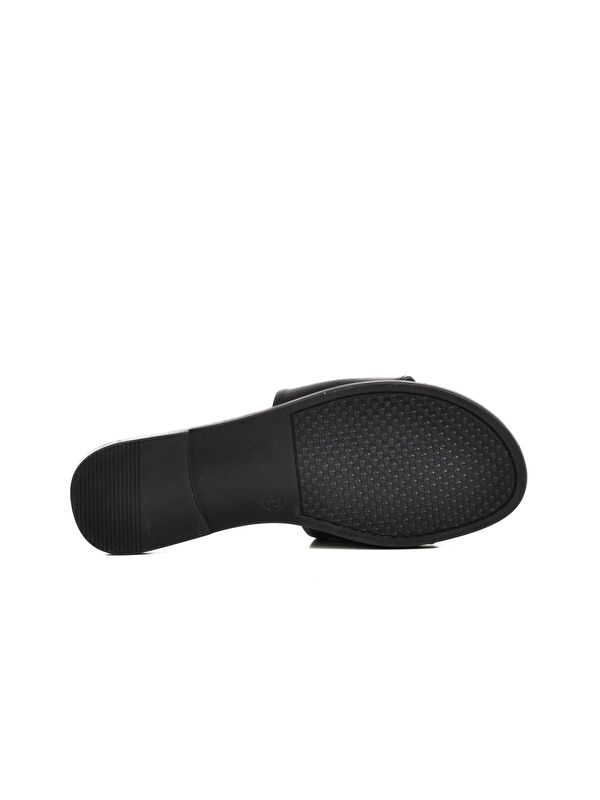 Siyah Taşlı Kadın İnce Taban Terlik 246017 - Görsel 6