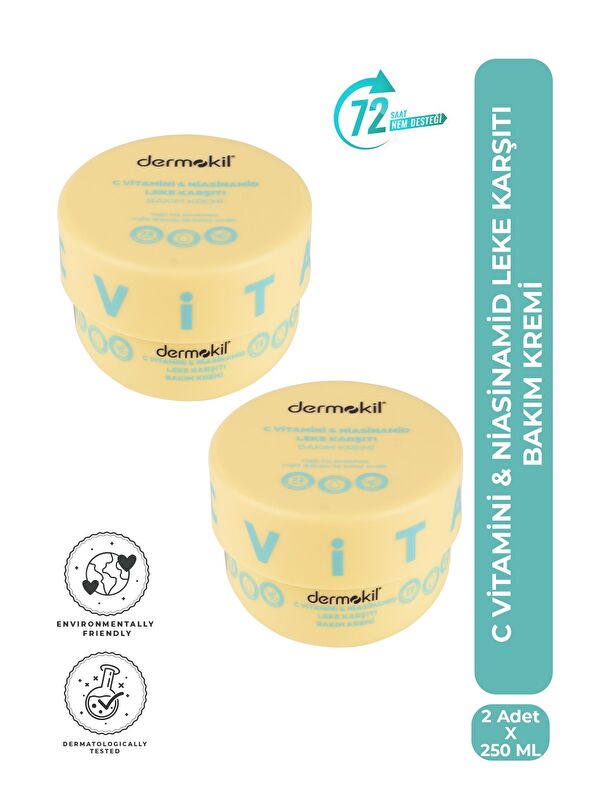 Dermokil C Vitamini & Niasinamid Leke Karşıtı Bakım Kremi 250 ml x 2 Adet