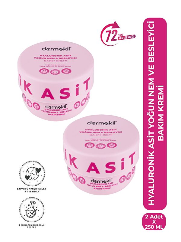 Dermokil Hyaluronik Asit Yoğun Nem ve Besleyici Bakım Kremi 250 ml x 2 Adet