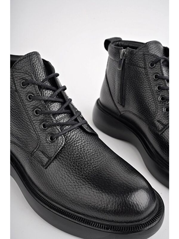 BERNARD Hakiki Deri Bağcıklı Fermuarlı Kaymaz Taban Casual Erkek Bot - Görsel 3