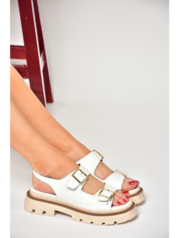 S4373022 Beyaz Kadın Sandalet - Görsel 3