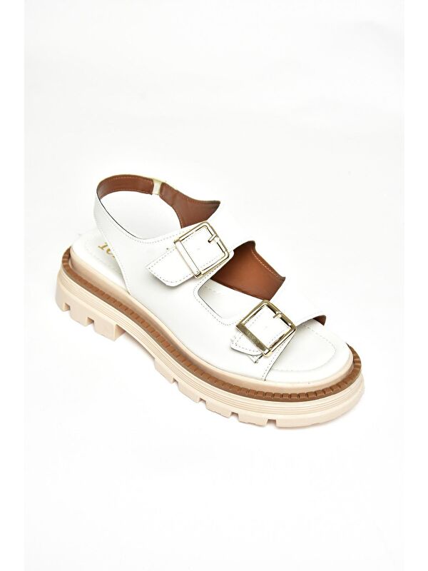 S4373022 Beyaz Kadın Sandalet - Görsel 6