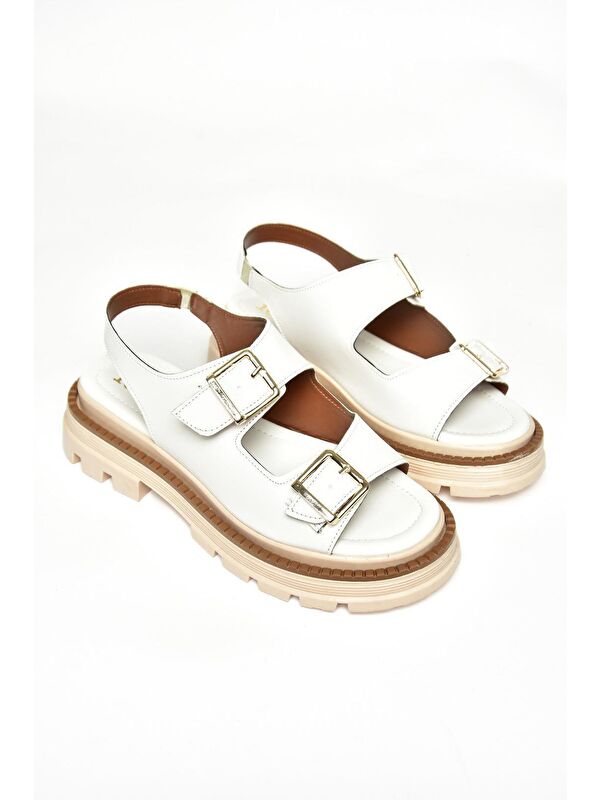 S4373022 Beyaz Kadın Sandalet - Görsel 7