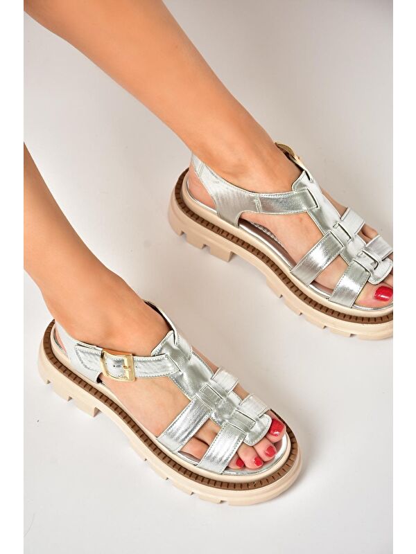 S4373020 Gümüş Kadın Sandalet - Görsel 2