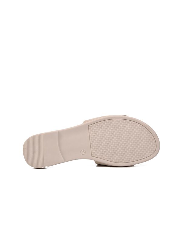 Bej Taşlı Kadın İnce Taban Terlik 246017 - Görsel 6