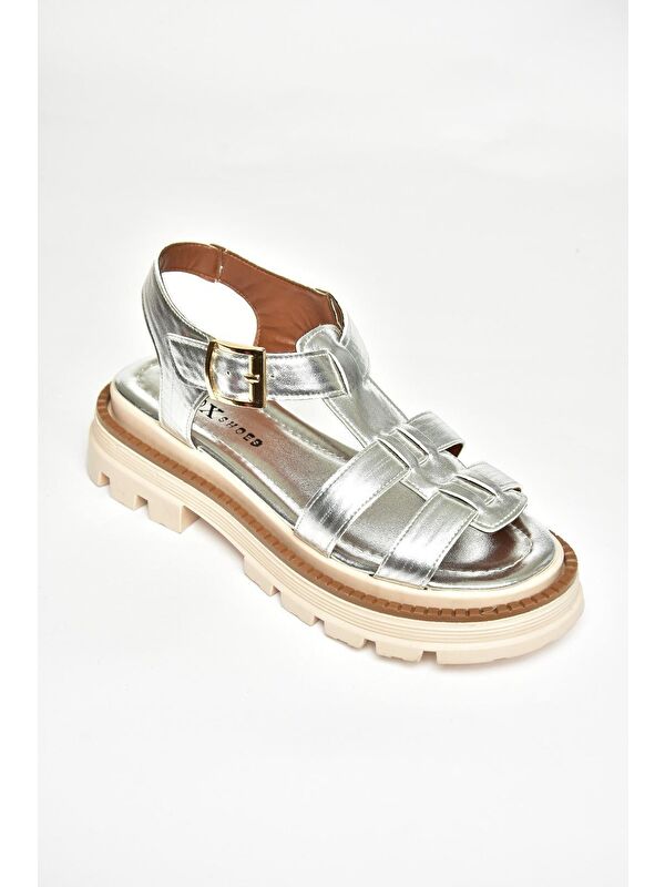 S4373020 Gümüş Kadın Sandalet - Görsel 5