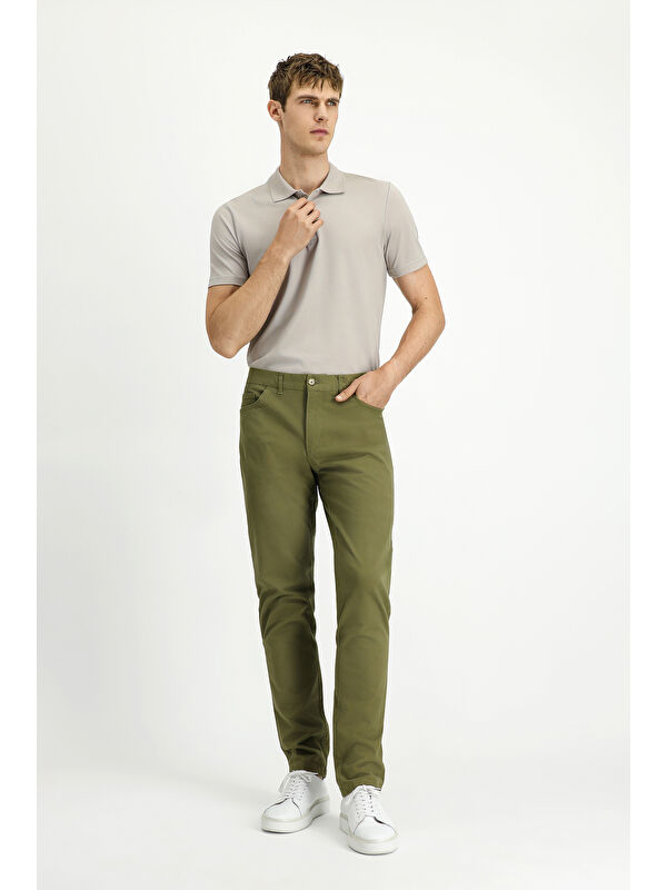 Kiğılı Slim Fit Dar Kesim Elastanlı Kanvas / Chino Pantolon