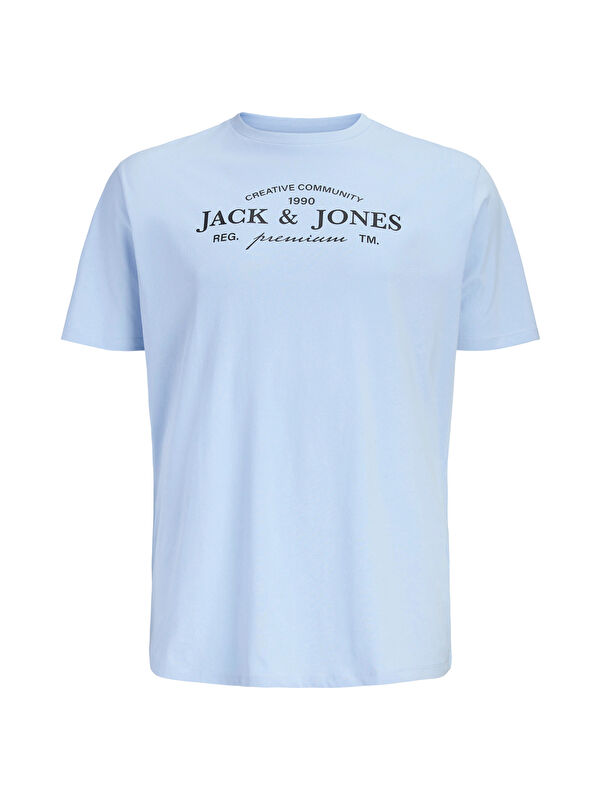 Jack & Jones Plus Jprblakevin Pamuklu Standart Fit Logolu T Shirt 12298340