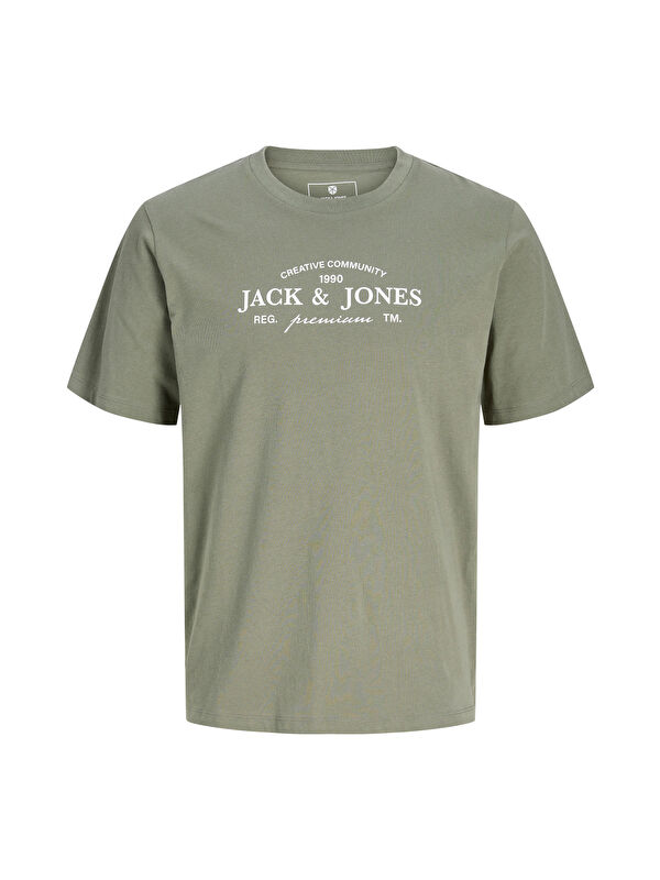 Jack & Jones Plus Jprblakevin Pamuklu Standart Fit Logolu T Shirt 12298340
