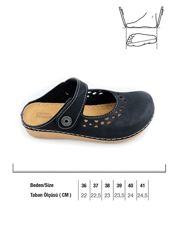 Yazlık Kadın İç Tabanı Hakiki Deri Cırt Cırtlı Terlik - Görsel 3