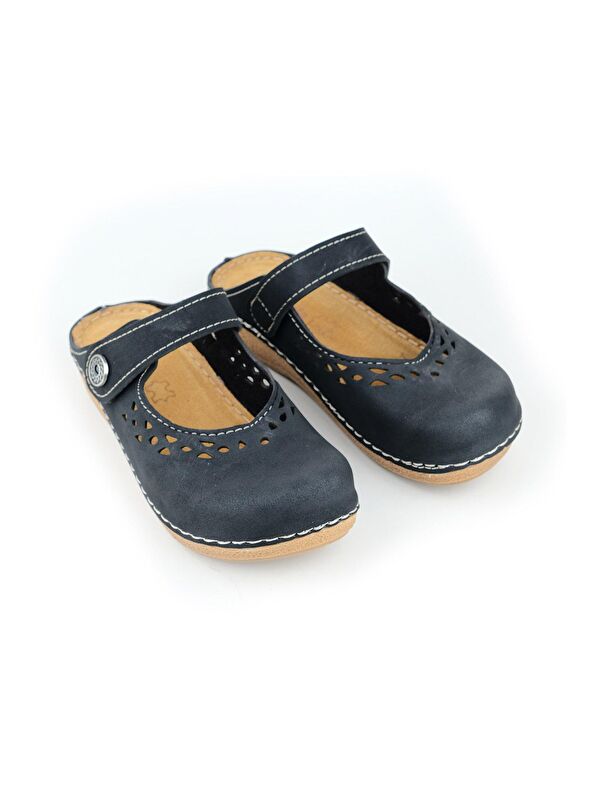 Yazlık Kadın İç Tabanı Hakiki Deri Cırt Cırtlı Terlik - Görsel 4