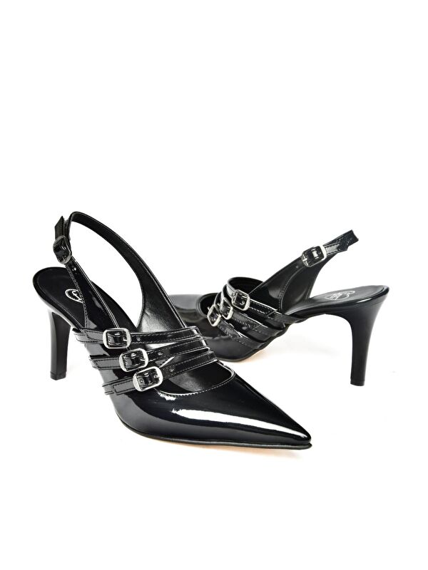 R6542183 Siyah Kadın Topuklu Ayakkabı - Görsel 4