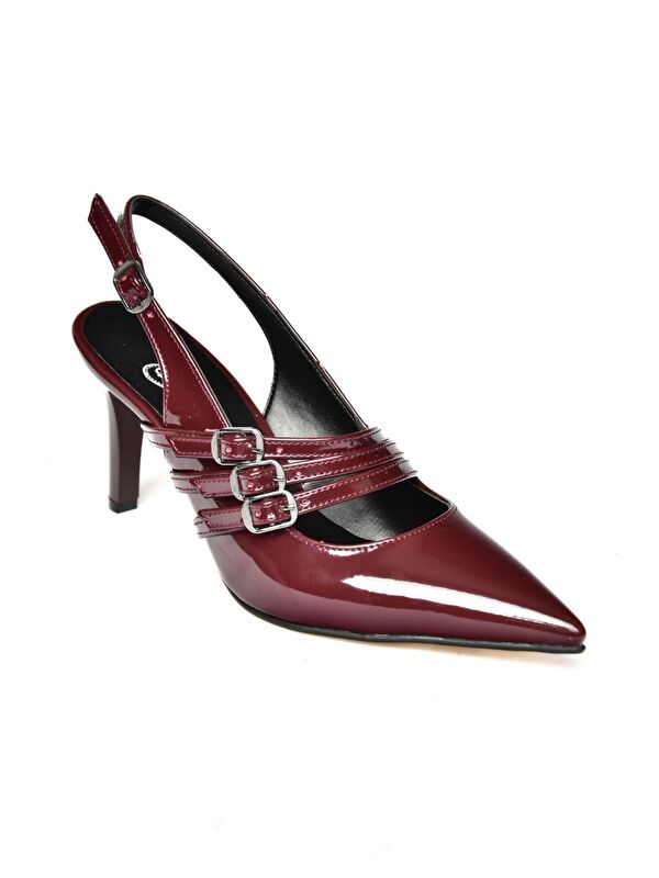 R6542183 Bordo Kadın Topuklu Ayakkabı - Görsel 3