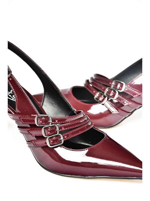 R6542183 Bordo Kadın Topuklu Ayakkabı - Görsel 5