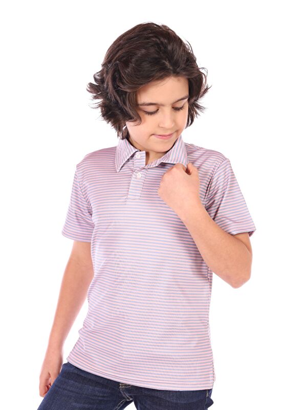 Toontoykids Erkek Çocuk Çizgili Göğsü Nakışlı Tişört