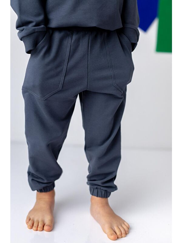 ZEYLAND Unisex Çocuk Lastikli Düz Jogger Eşofman Altı
