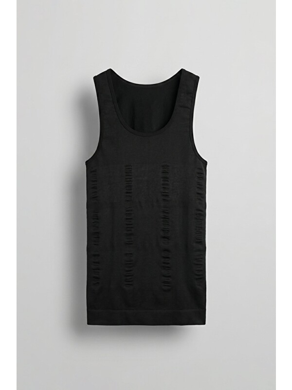 Abluka Online Erkek Slim Fit Vücut Şekillendirici Esnek Korse Atlet Siyah