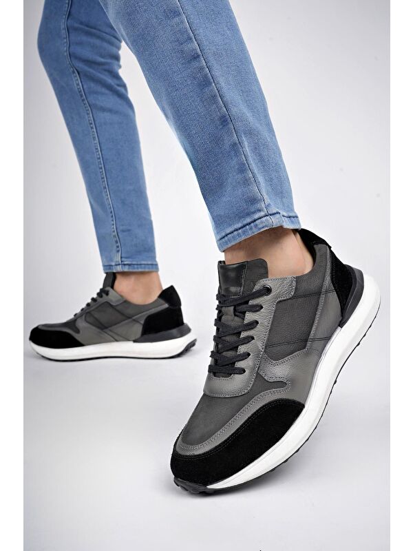 MERTENS Hakiki Deri Bağcıklı Erkek Sneaker - Görsel 5