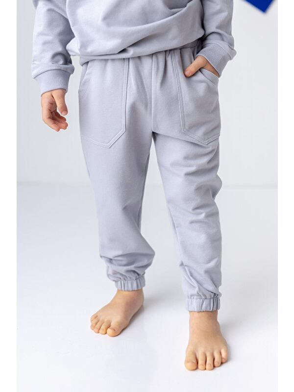 ZEYLAND Unisex Çocuk Lastikli Düz Jogger Eşofman Altı