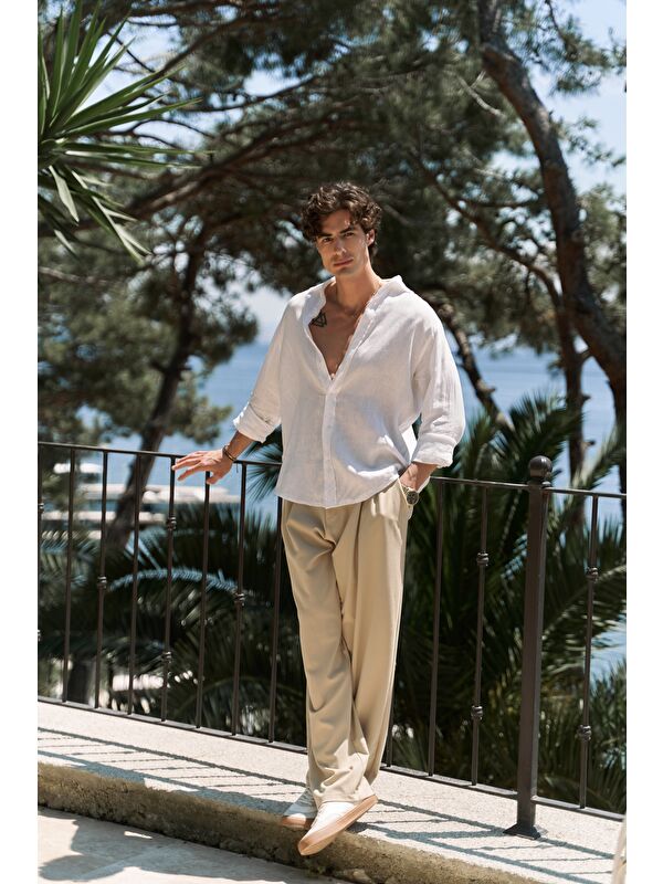 Mai Collection Geaohrid Bej Erkek Pantolon