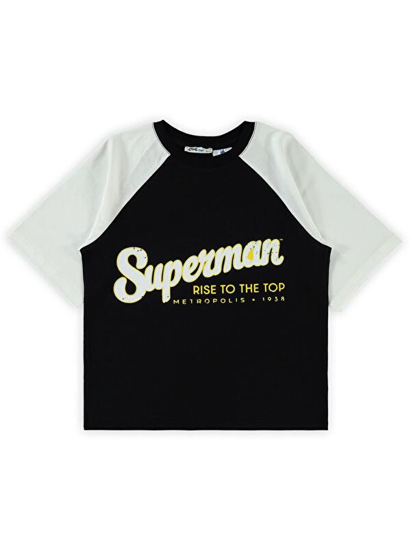 Superman Süperman Baskılı 10-13 Yaş Tişört - Siyah10-11 Yaş