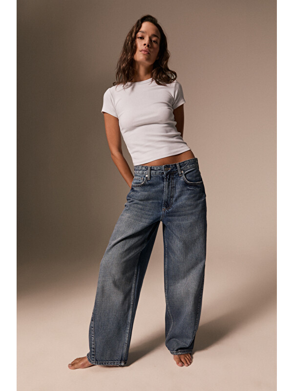 GRIMELANGE LEXY Kadın Standart Bel Baggy Balon Jean MAVİ Pantolon