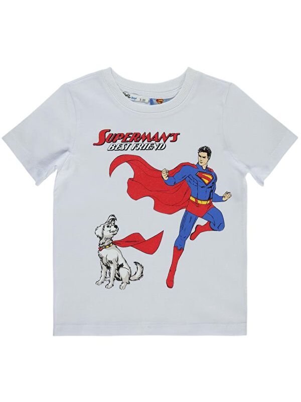 Superman Süperman Best Frıend Baskılı 2-5 Yaş Tişört - Beyaz3-4 Yaş