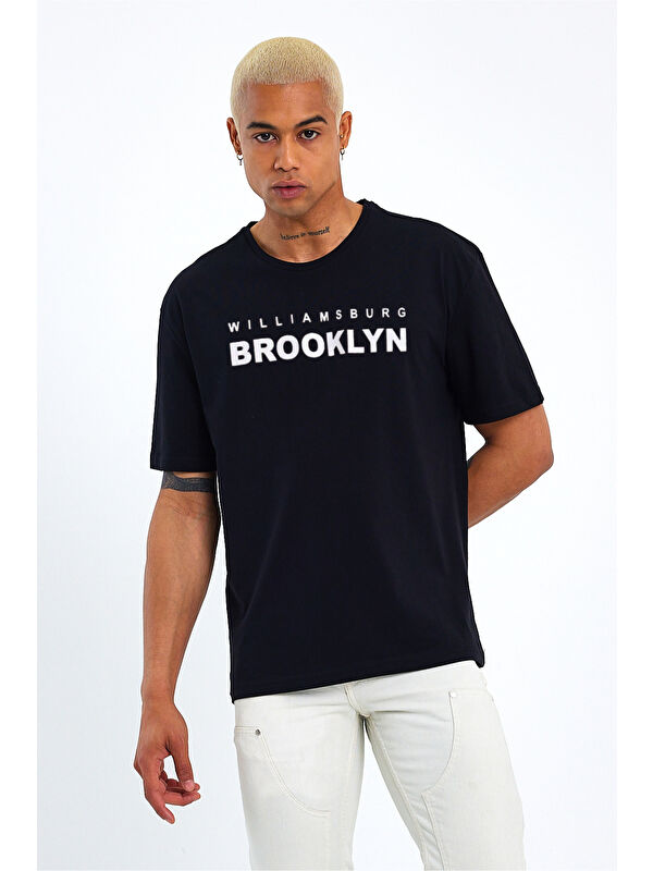 Süperlife Erkek Bisiklet Yaka Willams.Brooklyn Baskılı Tişört SPR25TS31