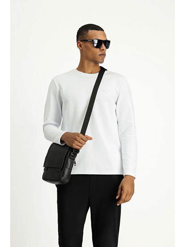Kiğılı Bisiklet Yaka Regular Fit Pamuklu Sweatshirt
