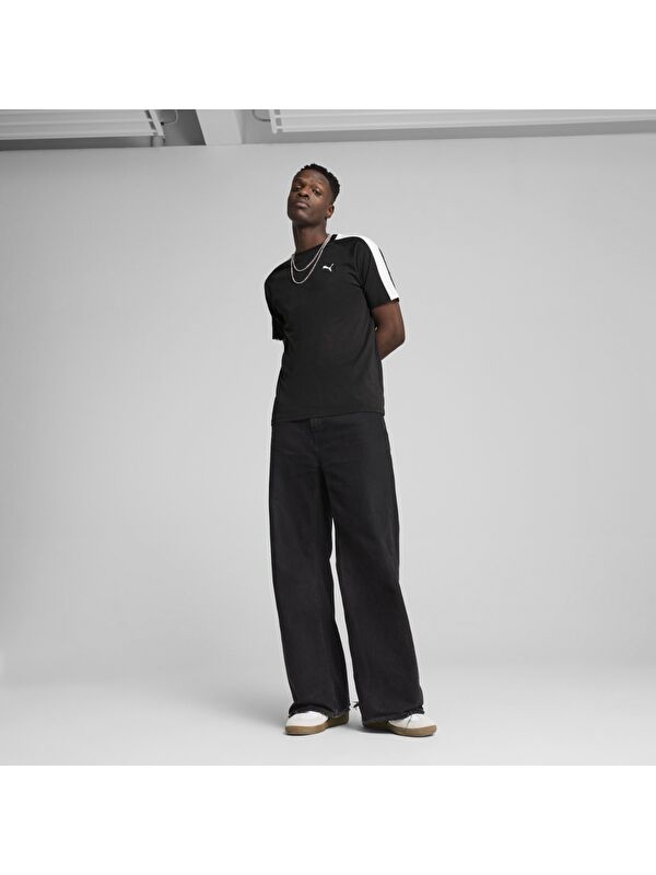 Puma T7 Erkek Siyah Yuvarlak Yaka Spor Tişört
