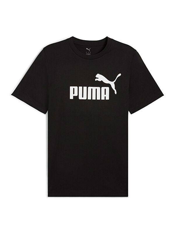 Puma Essentials No 1 Logo Erkek Siyah Yuvarlak Yaka Spor Tişört