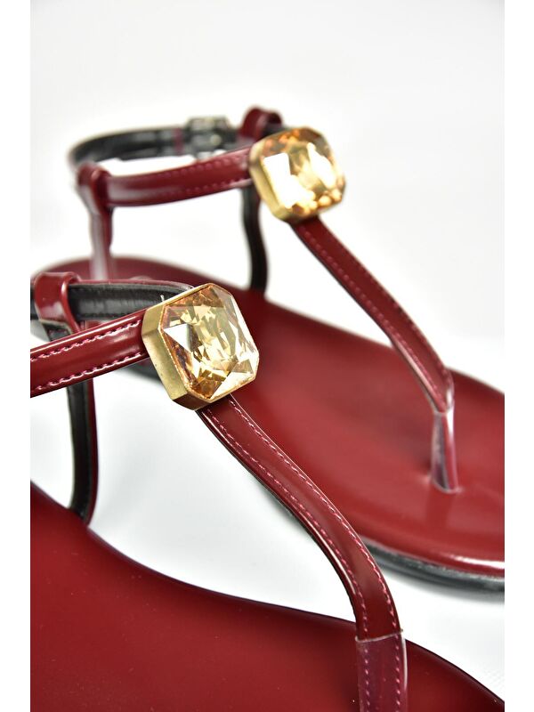 S2720952 Bordo Kadın Sandalet - Görsel 9