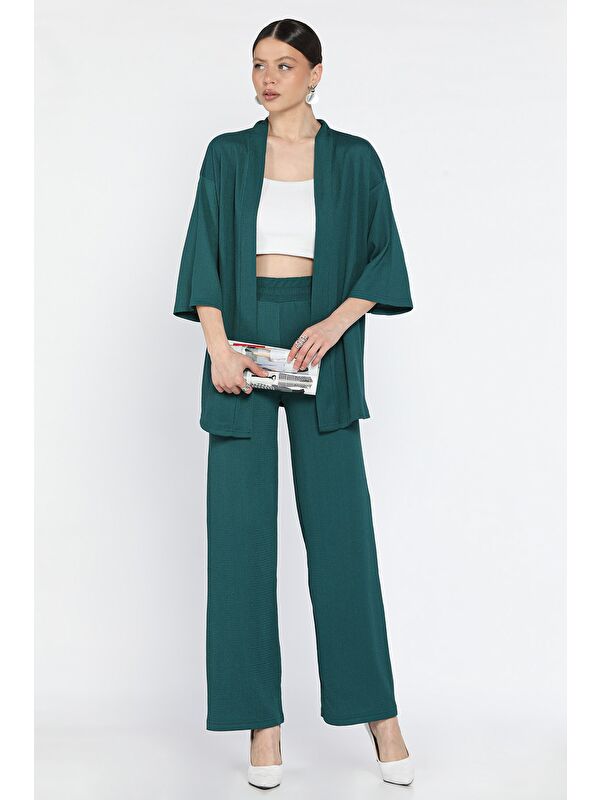 Gülseli Kadın Kimono Pantolon İkili Takım