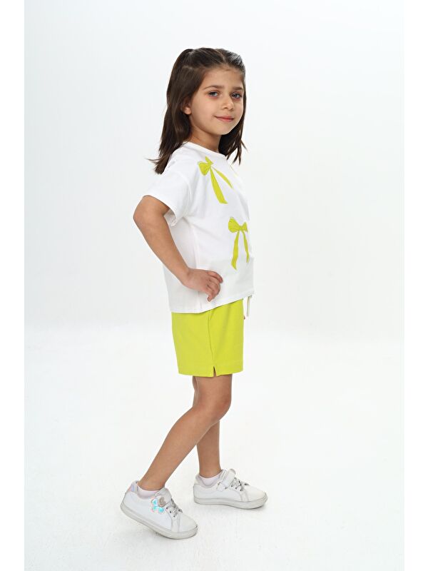 Toontoykids Kız Çocuk Fiyonk Baskılı Şortlu Takım
