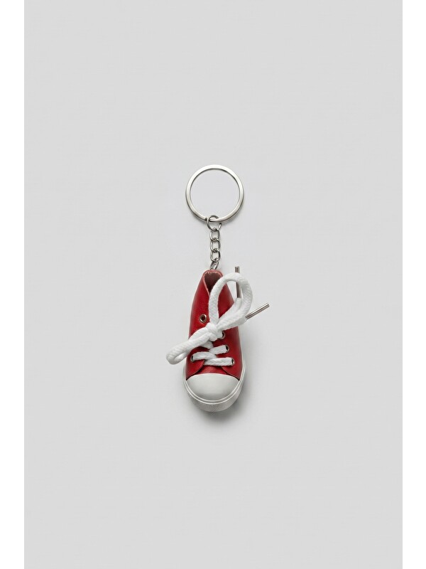 Abluka Online Unisex Kanvas Tarzı Mini Sneaker Anahtarlık Kırmızı