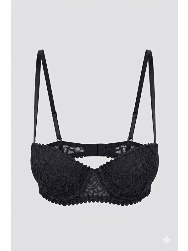 C&City Push Up Dantel Detaylı Sütyen C18355 Siyah