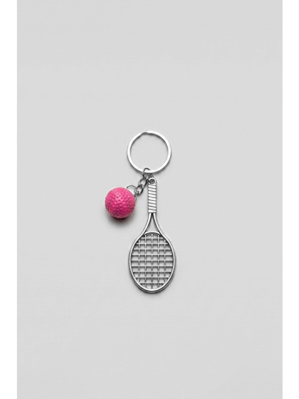 Abluka Online Unisex Metal Tenis Raketi Anahtarlık Pembe