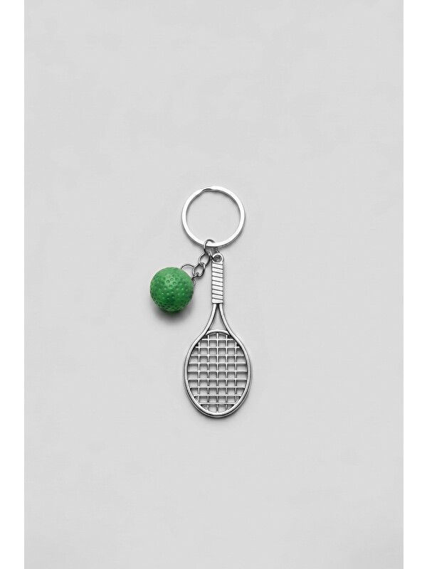 Abluka Online Unisex Metal Tenis Raketi Anahtarlık Yeşil