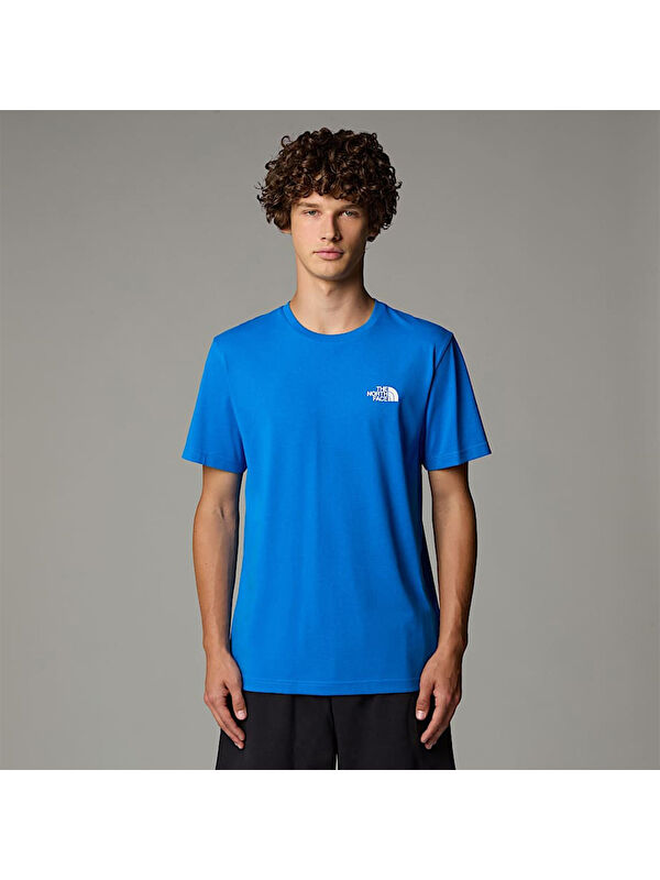 The North Face Simple Dome Erkek Mavi Yuvarlak Yaka Spor Tişört