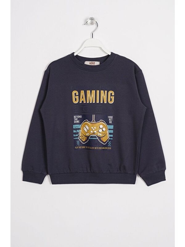 Zepkids Gaming Baskılı Füme Renk Erkek Çocuk Sweatshirt