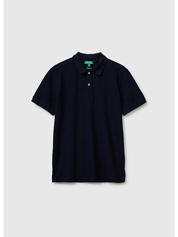 United Colors Of Benetton Erkek Mavi Regular Fit Kısa Kollu Polo T-Shirt