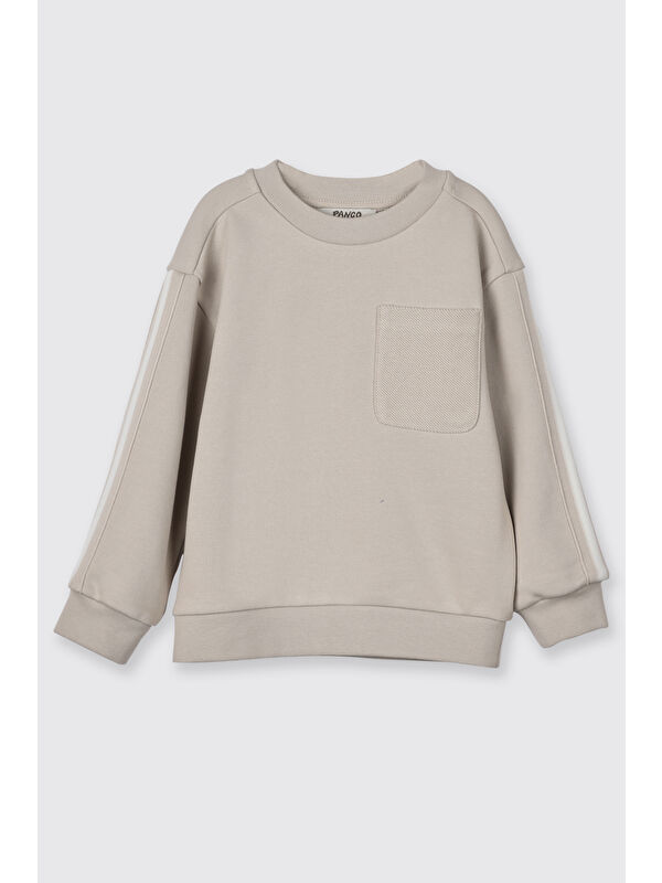 Panço Erkek Çocuk Cep Detaylı Sweatshirt Taş
