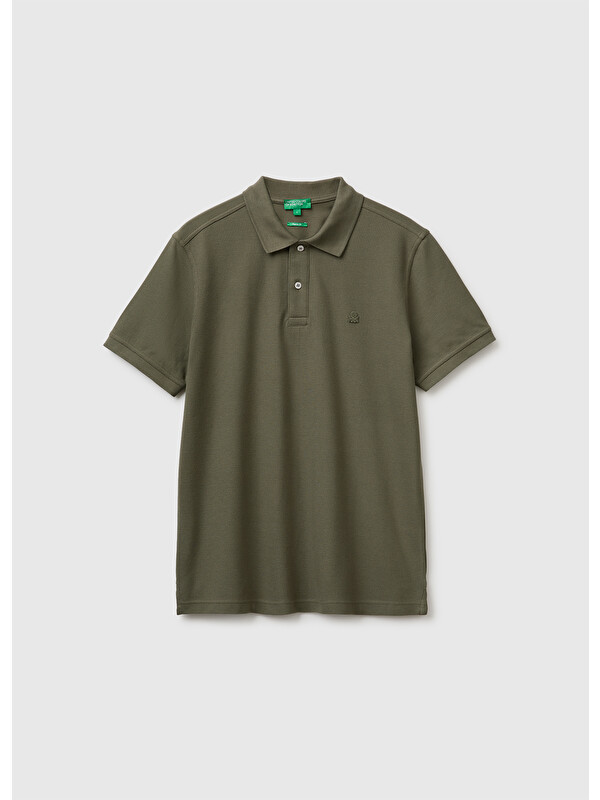 United Colors Of Benetton Erkek Koyu Haki Regular Fit Kısa Kollu Polo T-Shirt