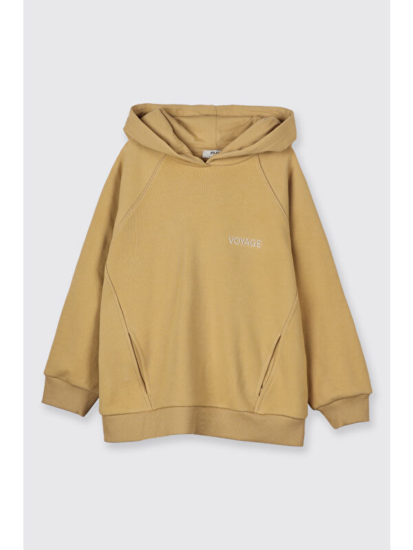 Panço Erkek Çocuk Kapüşonlu Sweatshirt Hardal